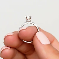 Colourless Collection Solitaire Engagement Ring with .80 Carat TW of Diamonds in 18kt White Gold