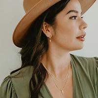 PJ x Shayla Stonechild Arrowhead Earrings with .02 Carat TW of Diamonds in Gold Plated Sterling Silver