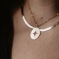 18″ Compass Necklace in 14kt Yellow Gold