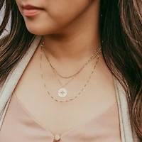 18″ Compass Necklace in 14kt Yellow Gold