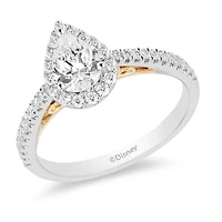 Enchanted Disney Rapunzel Engagement Ring with .75 Carat TW of Diamonds in 14kt White and Yellow Gold