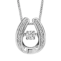 Luminance Fire of the North Canadian Diamond Pendant with .15 Carat TW of Diamonds in 10kt White Gold with Chain