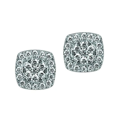 Earrings with 1.00 Carat TW of Diamonds in 14kt White Gold