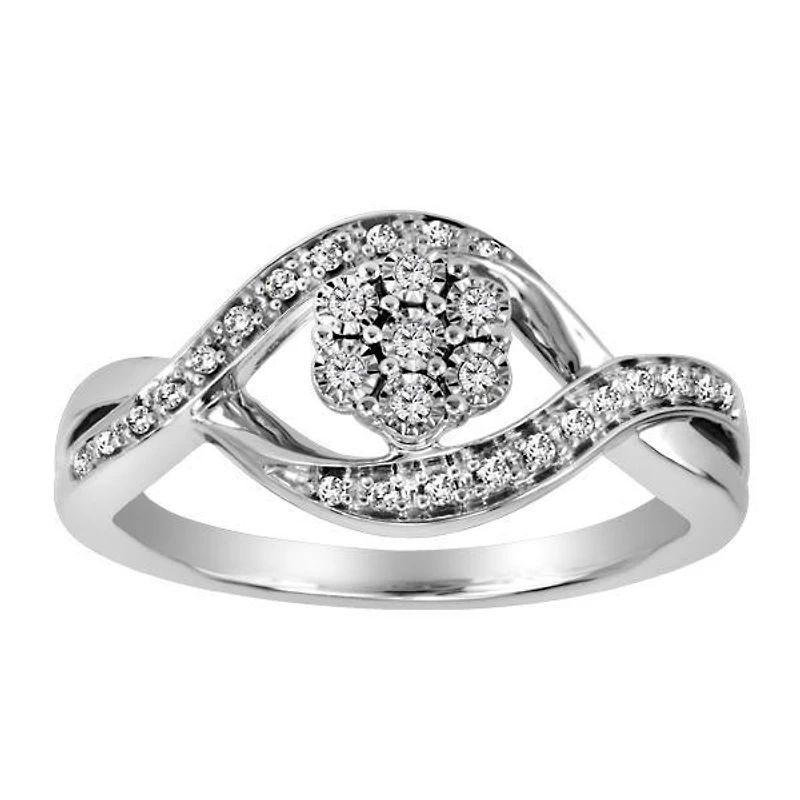 Ring with .10 Carat TW of Diamonds in 10kt White Gold
