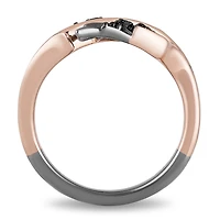 Enchanted Disney Villain Maleficent Ring with .10 Carat TW of Black Diamonds in Black Rhodium Plated Sterling Silver and 10kt Rose Gold