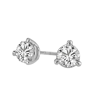 Fire of the North Stud Earrings with Carat TW of Diamonds in 14kt White Gold