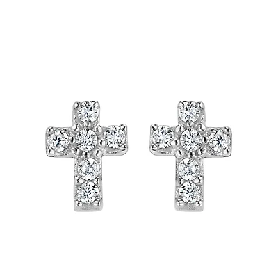 Childrens’ Precious Forever Earrings with Cubic Zirconia in Sterling Silver