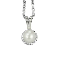 Childrens’ Precious Forever Pendant with Pearl in Sterling Silver with Chain