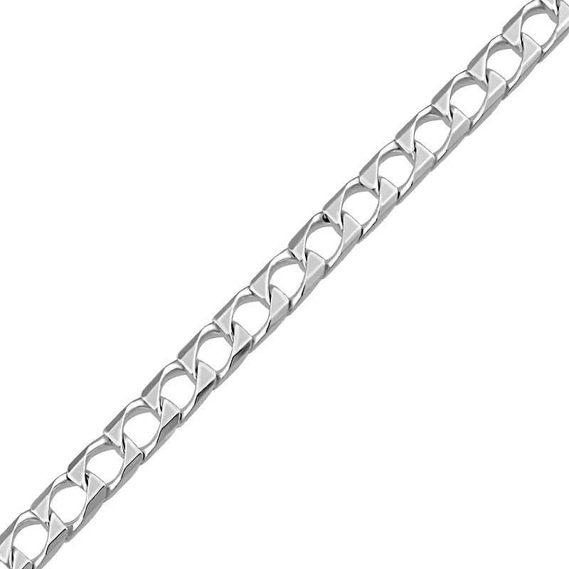 8″ Square Curb Bracelet in Sterling Silver