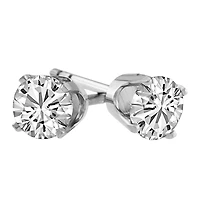 Stud Earrings with 1.00 Carat TW of Cubic Zirconia in 14kt White Gold