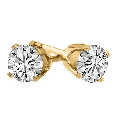 Stud Earrings with 1.00 Carat TW of Cubic Zirconia in 14kt Yellow Gold