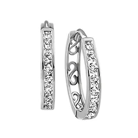 Hoop Earrings with .15 Carat TW of Diamonds in 10kt Gold