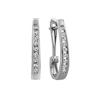 Hoop Earrings with Carat TW of Diamonds in 10kt White Gold