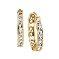 Hoop Earrings with .50 Carat TW of Diamonds in 10kt Yellow Gold