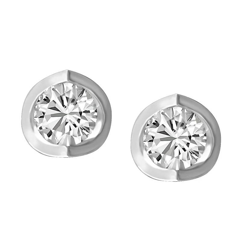 Stud Earrings with .50 Carat TW of Diamonds in 14kt White Gold