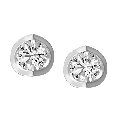 Stud Earrings with .50 Carat TW of Diamonds in 14kt White Gold