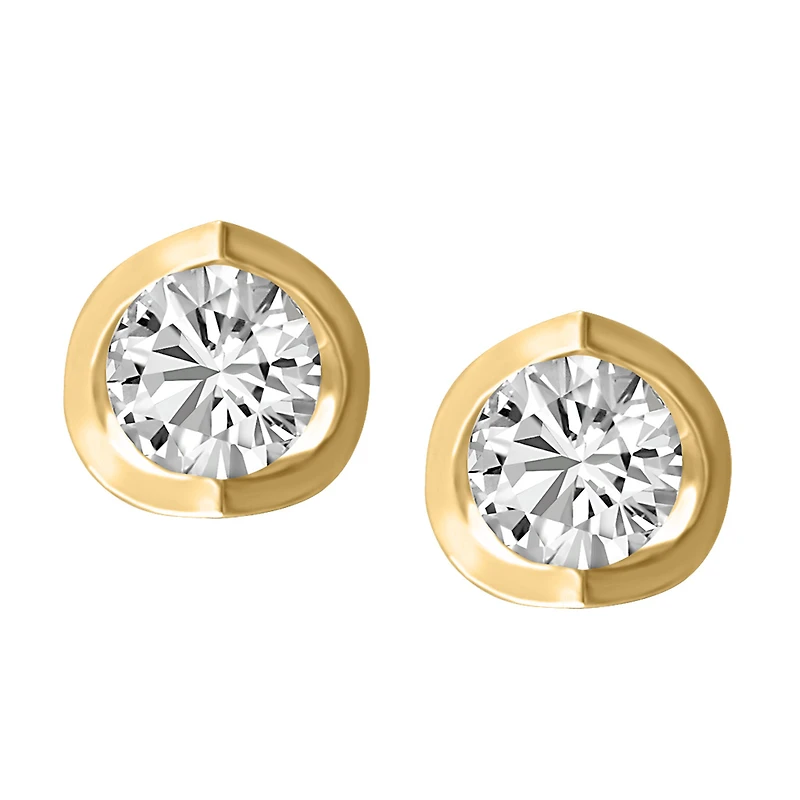 Stud Earrings with .15 Carat TW of Diamonds in 14kt Yellow Gold