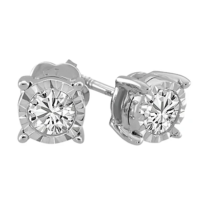 Stud Earrings with .40 Carat TW of Diamonds in 10kt White Gold