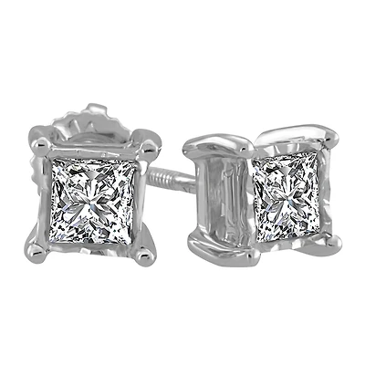 Stud Earrings with .30 Carat TW of Diamonds in 10kt White Gold