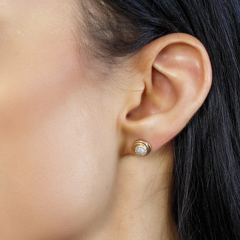 Earrings with .07 Carat TW of Diamonds in 10kt Yellow Gold