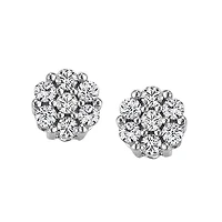 Cluster Earrings with .50 Carat TW of Diamonds in 14kt White Gold