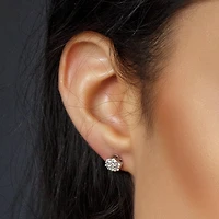 Cluster Earrings with .50 Carat TW of Diamonds in 14kt White Gold