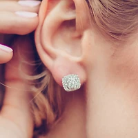 Earrings with 1.00 Carat TW of Diamonds in 14kt White Gold