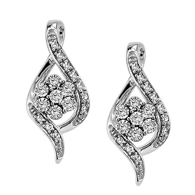 Earrings with .10 Carat TW of Diamonds in 10kt White Gold