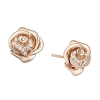 Enchanted Disney Belle Earrings with .07 Carat TW of Diamonds in 10kt Rose Gold