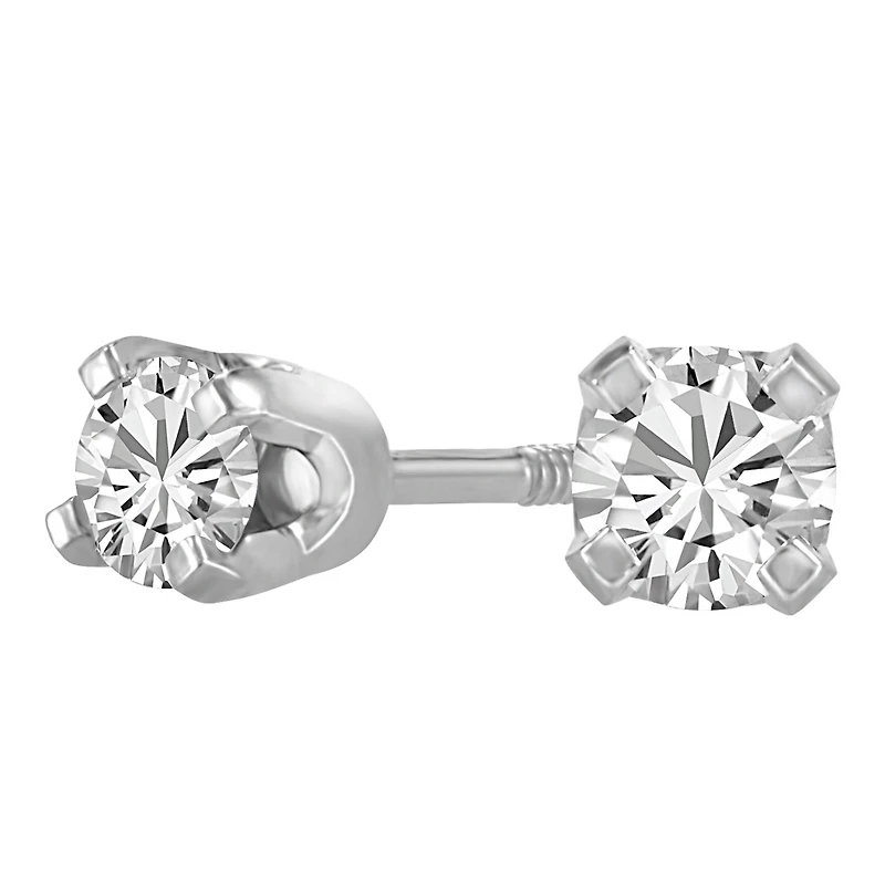 Stud Earrings with Carat TW of Diamonds in 14kt White Gold