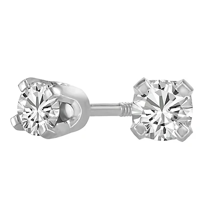 Stud Earrings with .75 Carat TW of Diamonds in 14kt White Gold