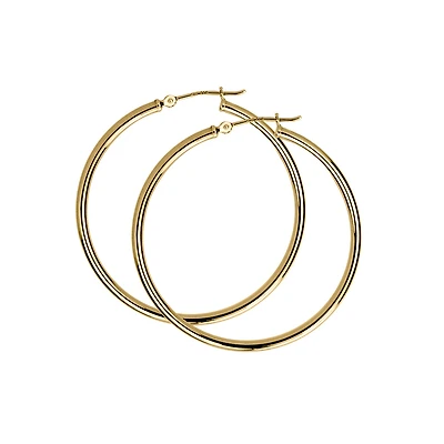 40MM Hoop Earrings in 10kt Yellow Gold