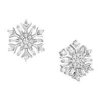 Enchanted Disney Elsa Earrings with .25 Carat TW of Diamonds in Silver