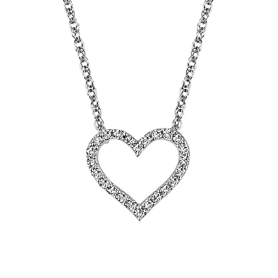 Heart Necklace with .07 Carat TW of Diamonds in 10kt White Gold