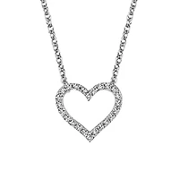 Heart Necklace with .07 Carat TW of Diamonds in 10kt White Gold