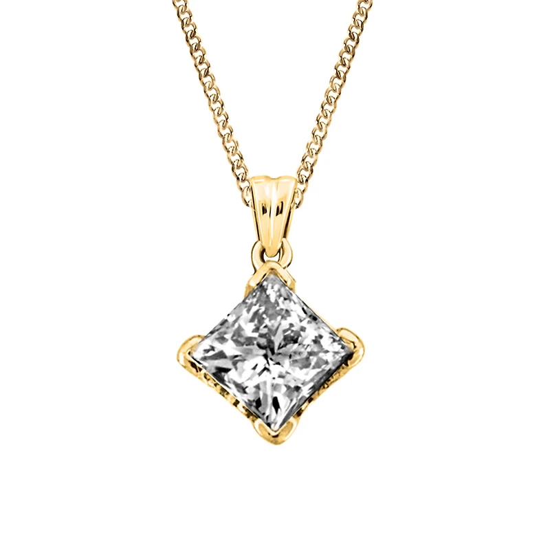 Canadian Diamond Pendant with .25 Carat Diamond in 14kt Yellow Gold with Chain