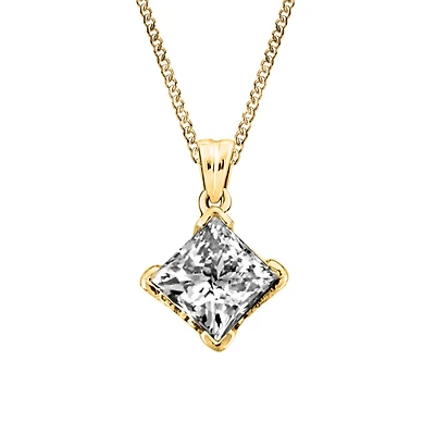 Canadian Diamond Pendant with .25 Carat Diamond in 14kt Yellow Gold with Chain