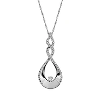 Canadian Diamond Pendant with .58 Carat TW of Diamonds in 14kt White Gold with 10kt Chain