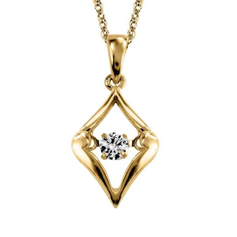 Canadian Diamond Luminance Pendant with .08 Carat Diamond in 10kt Yellow Gold with Chain