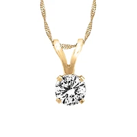 Pendant with Carat Cubic Zirconia in 14kt Yellow Gold with Chain