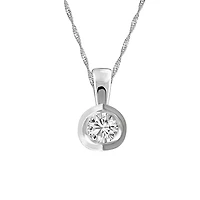 Pendant with Carat Diamond in 14kt White Gold with Chain