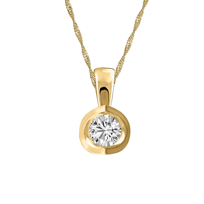 Pendant with Carat Diamond in 14kt Yellow Gold with Chain