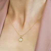Cluster Pendant with .05 Carat TW of Diamonds in 10kt Yellow Gold with Chain