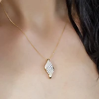 10KT Yellow Gold Diamond Pendant with Chain