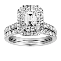 Bridal Set with 1.50 Carat TW of Diamonds in 14kt White Gold