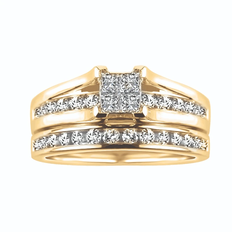 Bridal Set with 1.00 Carat TW of Diamonds in 14kt Yellow Gold