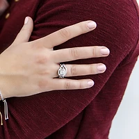 Halo Bridal Set with 1.00 Carat TW of Diamonds in 10kt Rose Gold