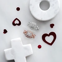 Halo Bridal Set with 1.00 Carat TW of Diamonds in 10kt White Gold