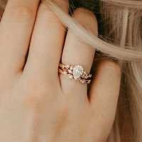 Pear Shape Bridal set with .50 Carat TW of Diamonds in 14kt Rose Gold