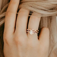 Pear Shape Bridal set with .50 Carat TW of Diamonds in 14kt Rose Gold